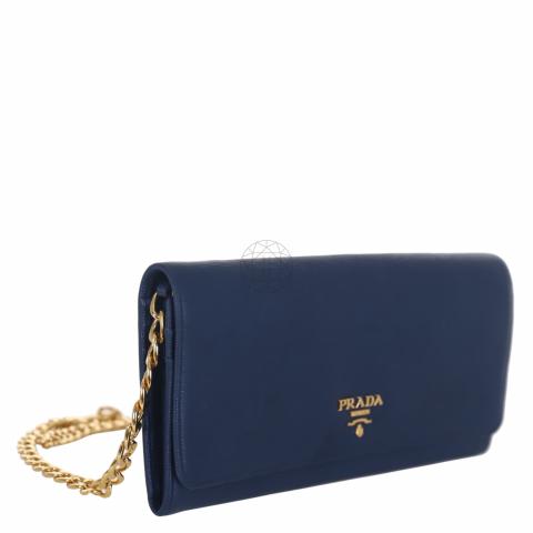 Sell Prada 1MT290 Vitello Move Wallet On Chain Blue HuntStreet